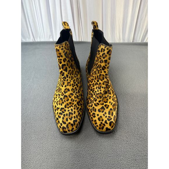 ASOS DESIGN Women's Sz 7‎  Leopard Pony April Leather Chelsea Boots - Picture 1 of 9